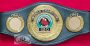 IBO World Championship belt replica with leather strap and gold-plated plates