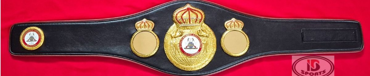 WBA Close Crown championship belt replica, close-up of center plate