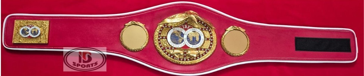 IBF championship belt replica, side plate detail