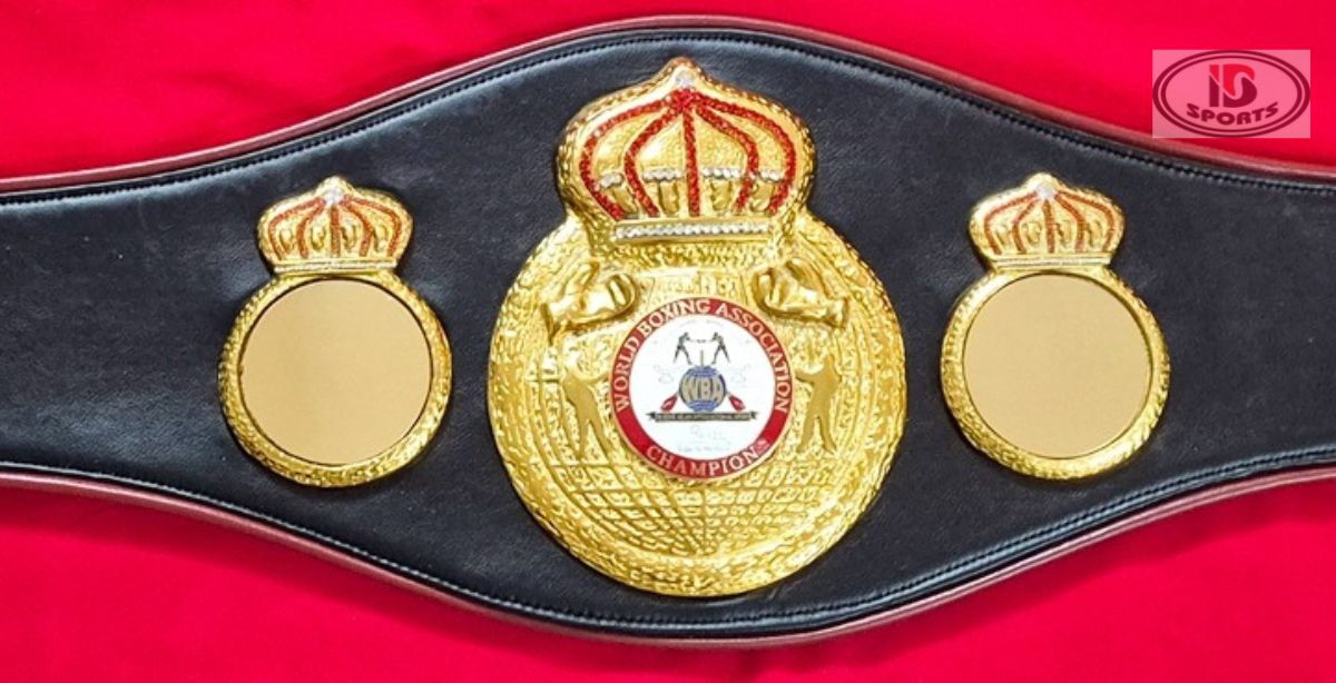 WBA Close Crown championship belt replica, side plate detail