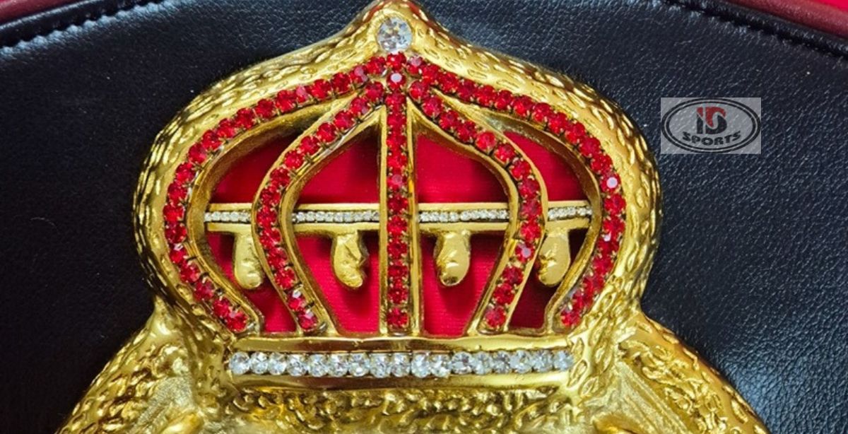 3 WBA Open Crown belt replica, side plate detail
