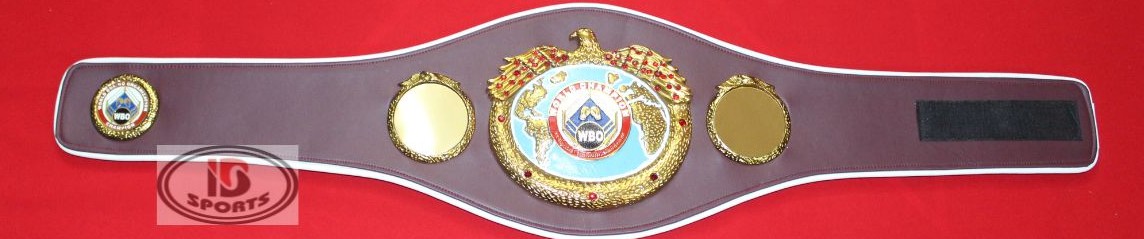 WBO championship belt replica, side plate detail