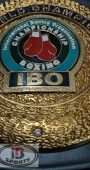 IBO World Championship belt replica, strap detail