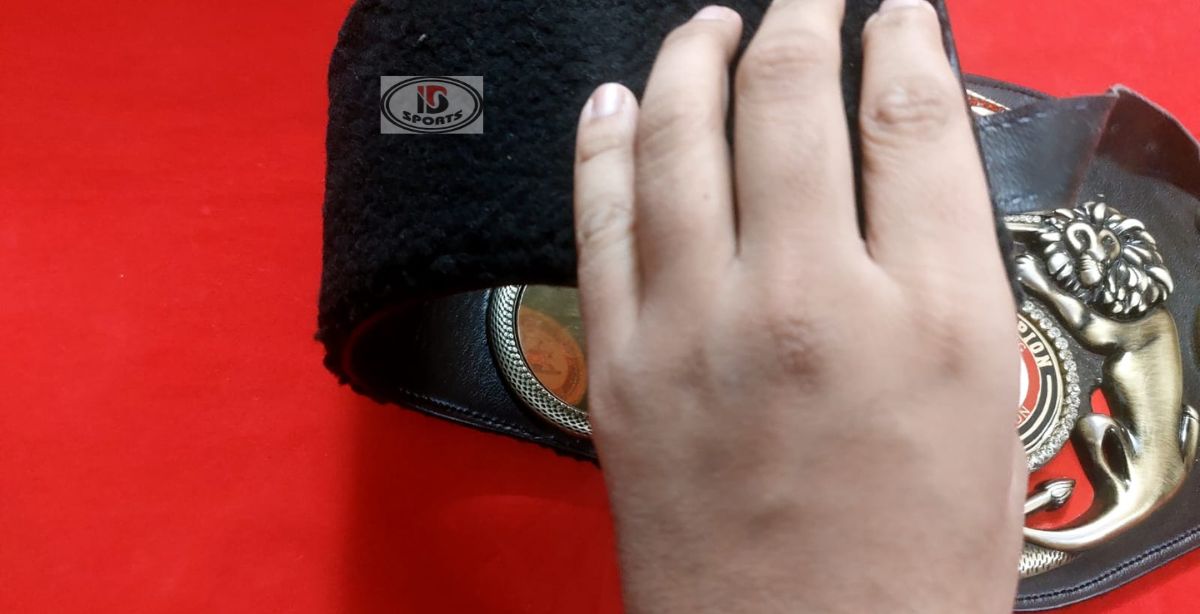 4 WBA Super Burned Lion championship belt replica, strap detail