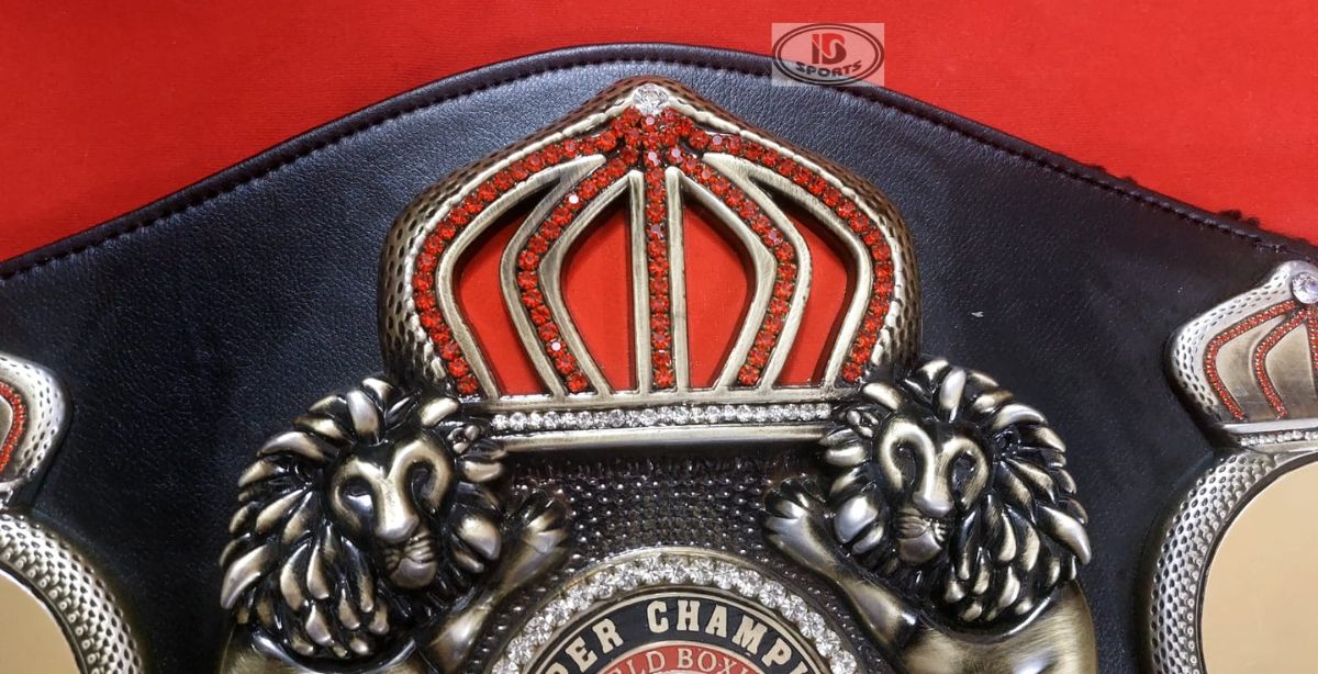 5 WBA Super Burned Lion championship belt replica, back of belt