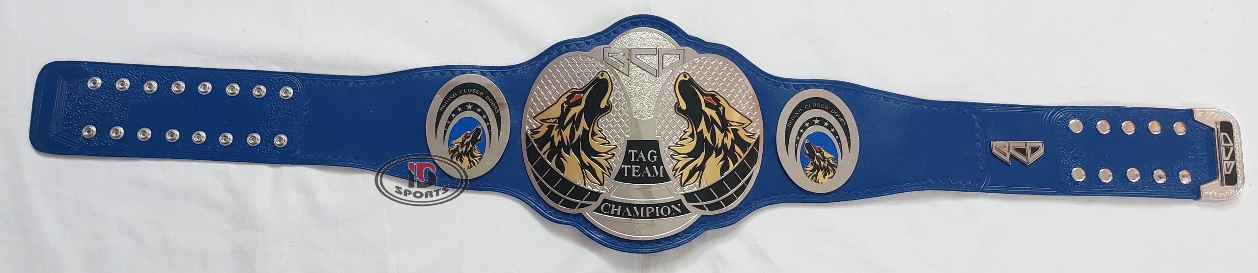 BCD Tag Team belt Blue BCD Tag Team custom belt reference example