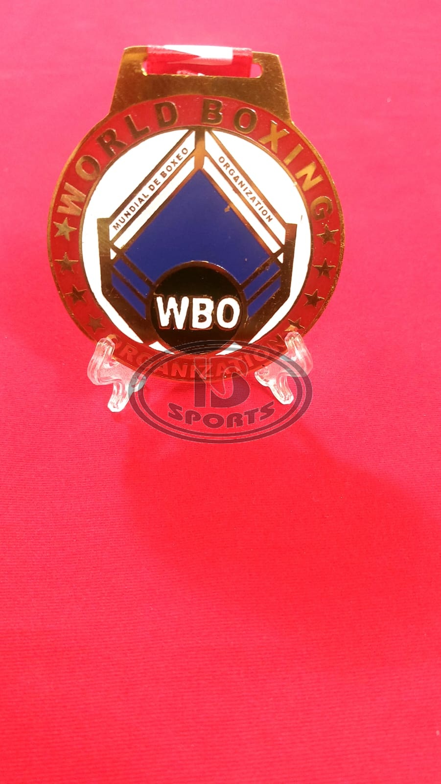 WBO custom brass medal, additional view