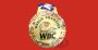 WBC custom brass medal with ribbon