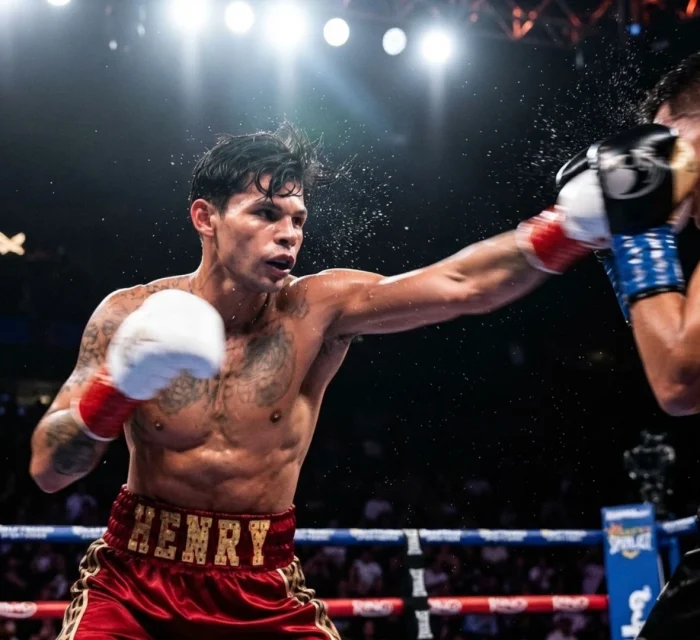 Ryan Garcia in action during a recent welterweight title fight